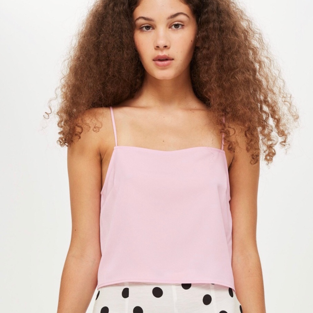 TOPSHOP Cropped Square Neck Cami
